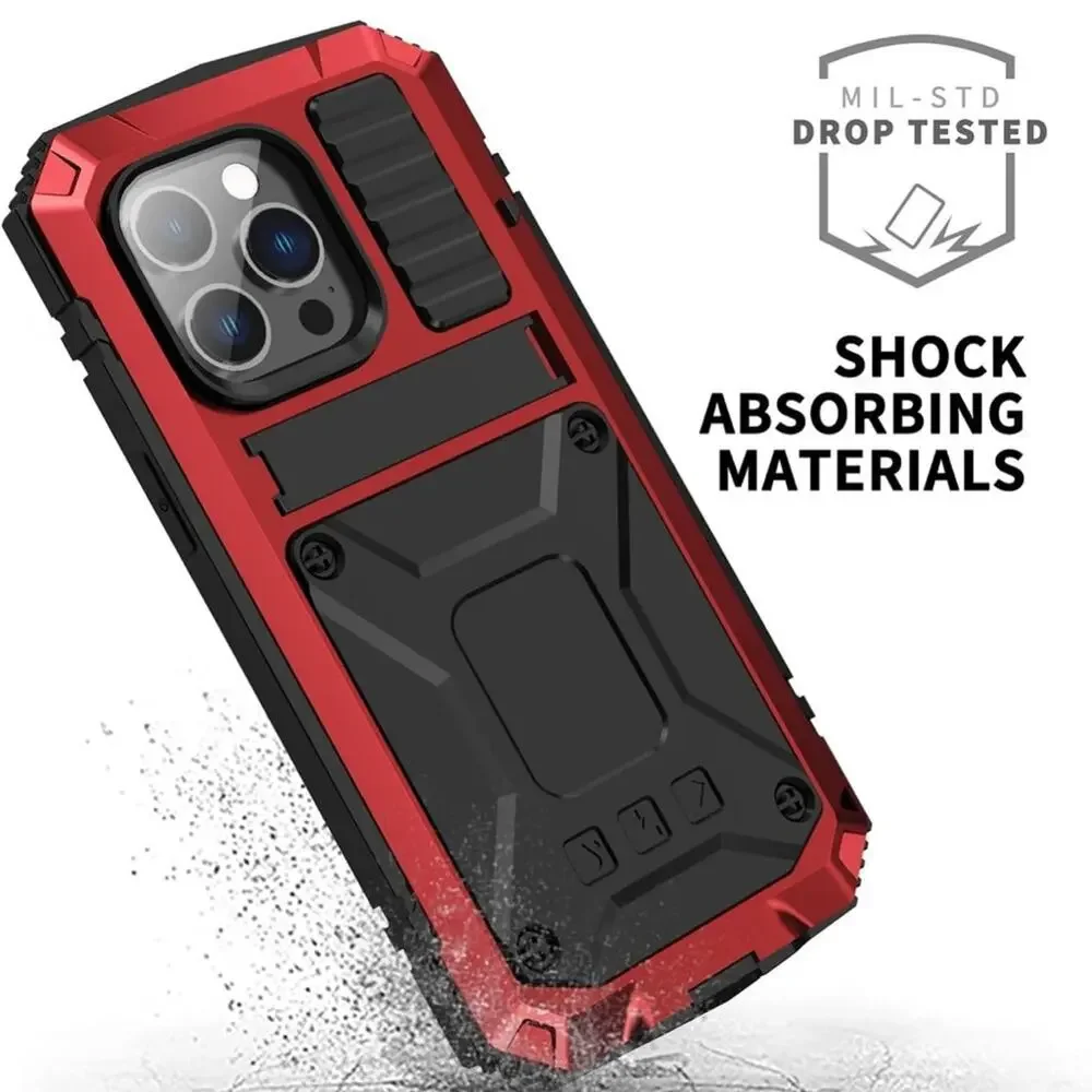 iPhone 14 Pro Max Red and Black Funnywin Aluminum Military Grade Phone Case NWOT